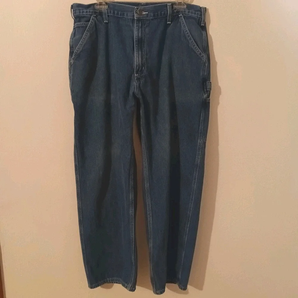 Carhartt‎ Jeans Mens Workwear Denim Carpenter Pants Blue B13 DST - 38x32 (36x30)